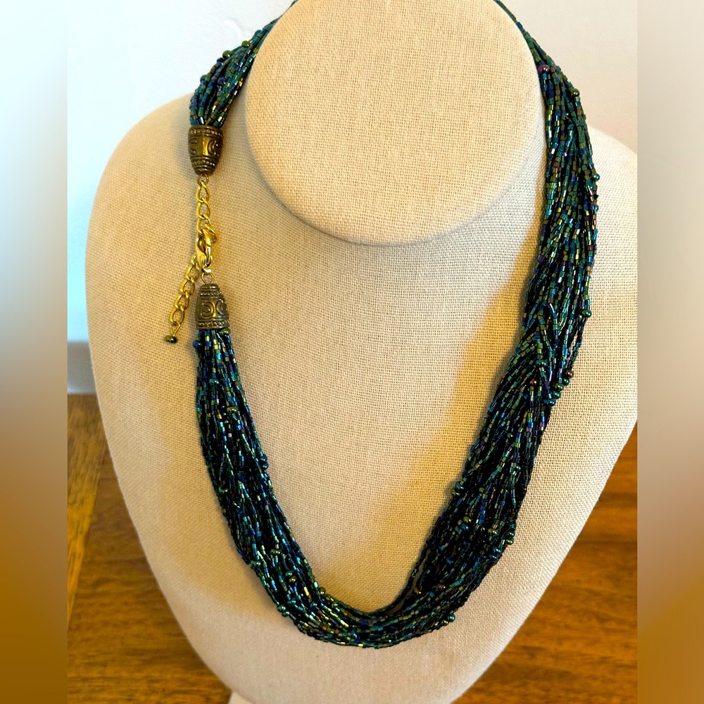 Sparkly, multi-strand bead necklace